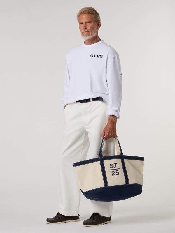 North Sails Cap Sud - Est Long-sleeved T-shirt With Flag Print WHITE