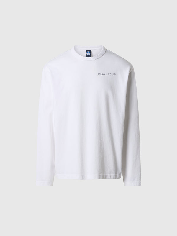 north sails Cap Sud - Est long-sleeved T-shirt with ST25 print WHITE