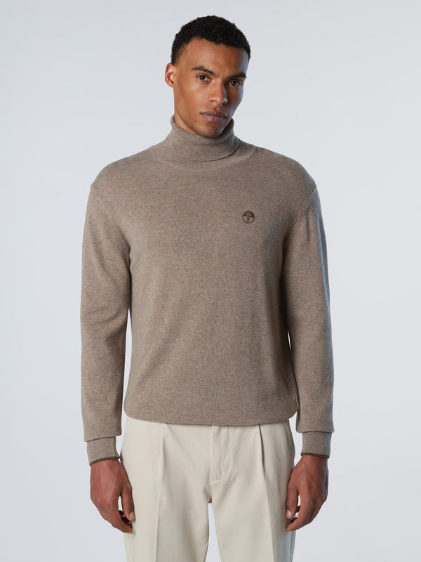 North Sails Cashmere Blend Turtle-neck Sweater FOSSIL MELANGE