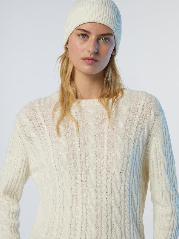 North Sails Crew-neck Cable-knit Sweater MARSHMALLOW