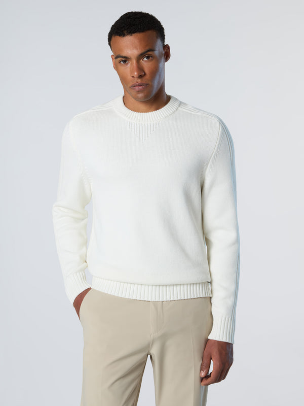 North Sails Crew-neck Sweater With Ribbing WHITE ALYSSUM