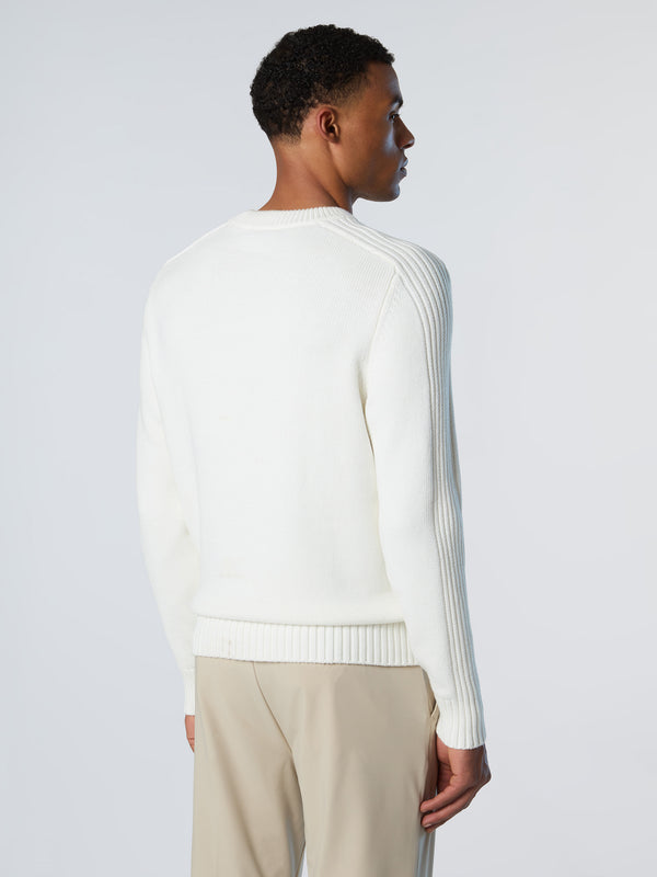 North Sails Crew-neck Sweater With Ribbing WHITE ALYSSUM