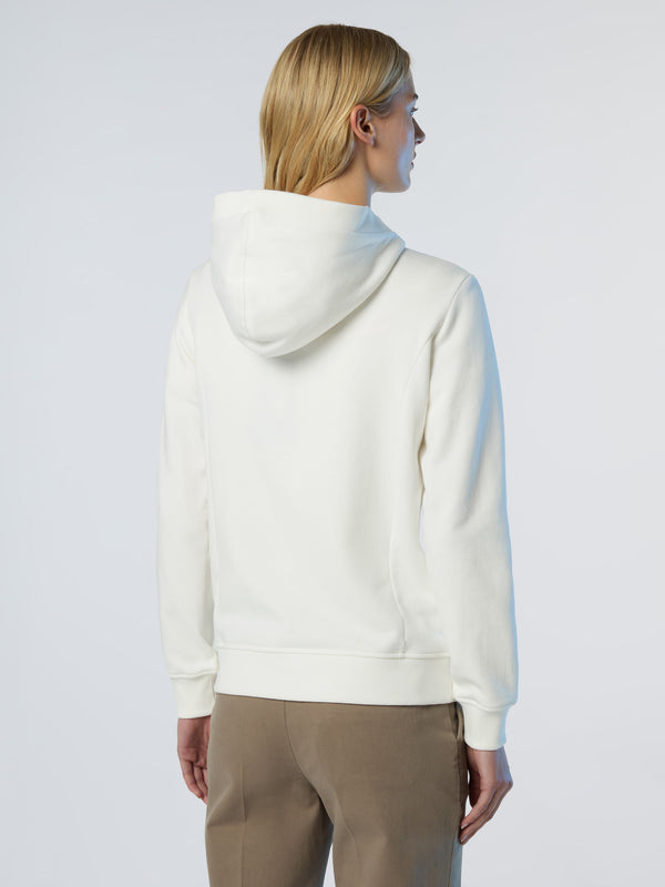 North Sails Full-zip Hoodie With Tonal Logo WINTER WHITE