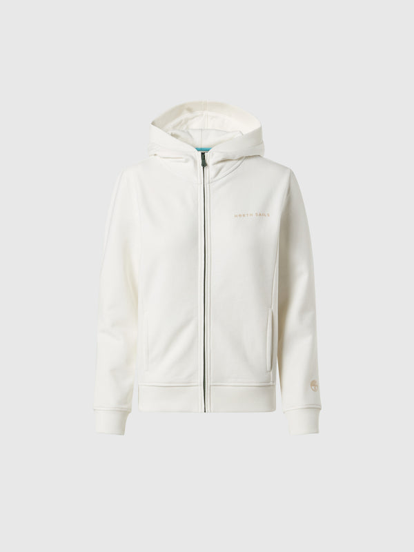 north sails Full-zip hoodie with tonal logo WINTER WHITE