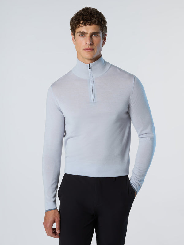 North Sails Half-zip Sweater With Slits MICRO CHIP GREY