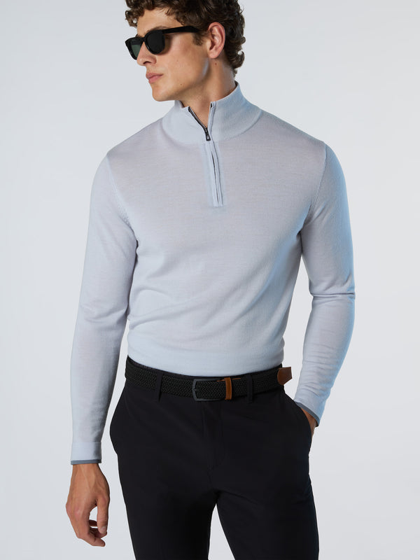 North Sails Half-zip Sweater With Slits MICRO CHIP GREY