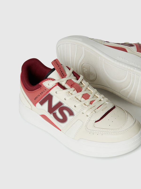 North Sails Jetty Pro Craft Sneaker OFFWHIITE-ROSEWOOD-BURGUNDY