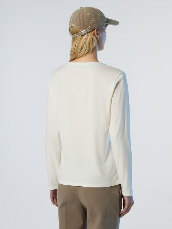 North Sails Long-sleeved T-shirt With Raised Logo WINTER WHITE