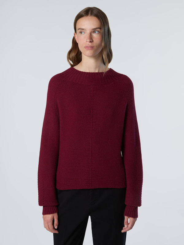 North Sails Mock-neck Saddle Shoulder Sweater DEEP RED
