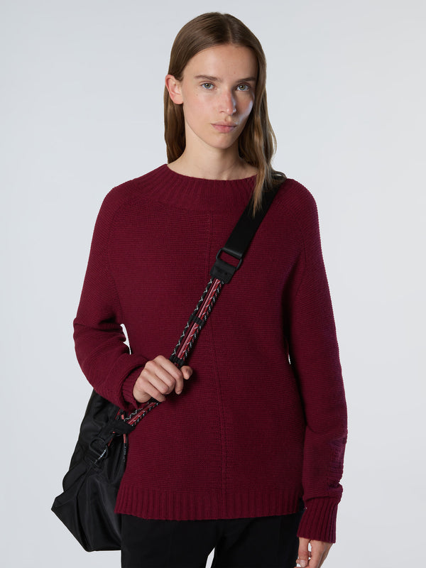 North Sails Mock-neck Saddle Shoulder Sweater DEEP RED