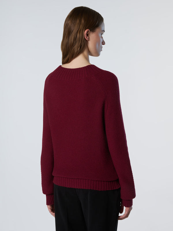 North Sails Mock-neck Saddle Shoulder Sweater DEEP RED