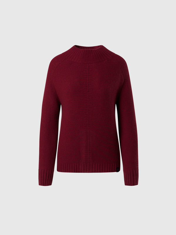north sails Mock-neck saddle shoulder sweater DEEP RED