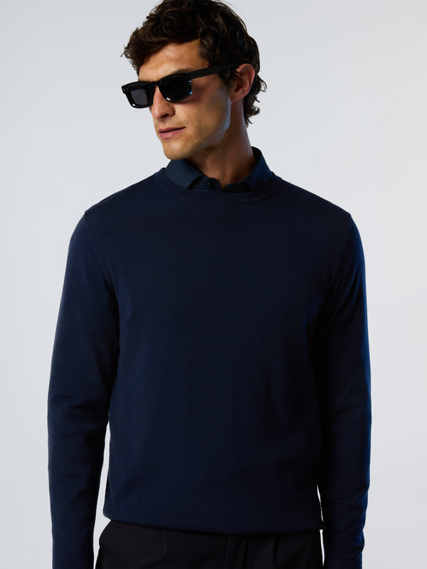 North Sails Crew-neck Sweater With Slits NAVY BLUE