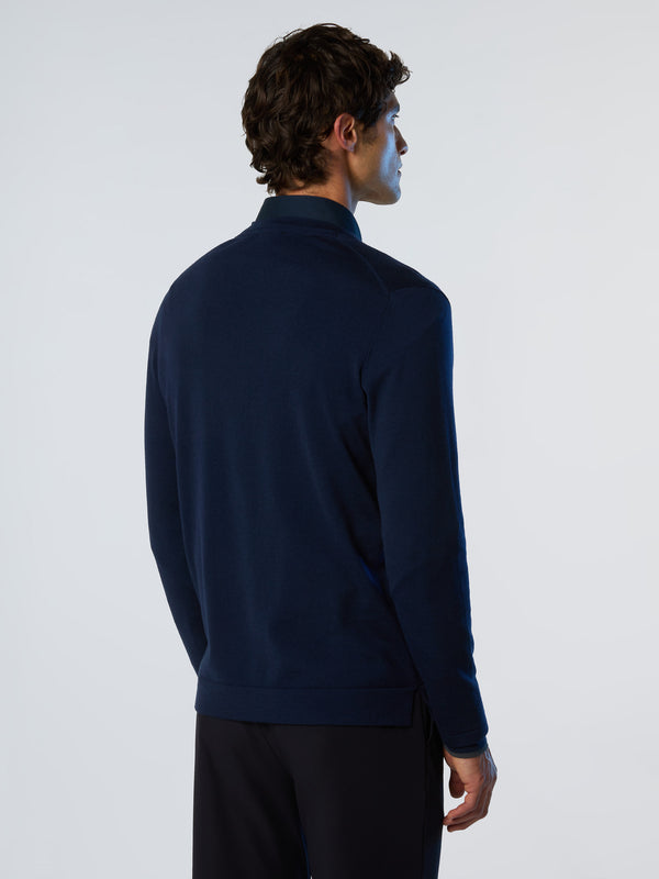 North Sails Crew-neck Sweater With Slits NAVY BLUE