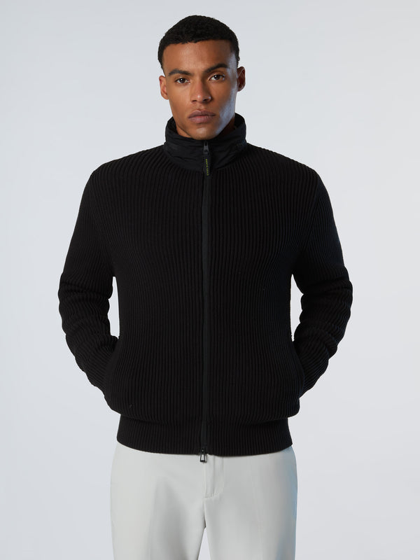 North Sails Full-zip Sweater With Hood BLACK