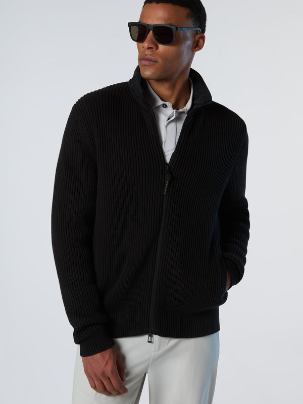 North Sails Full-zip Sweater With Hood BLACK
