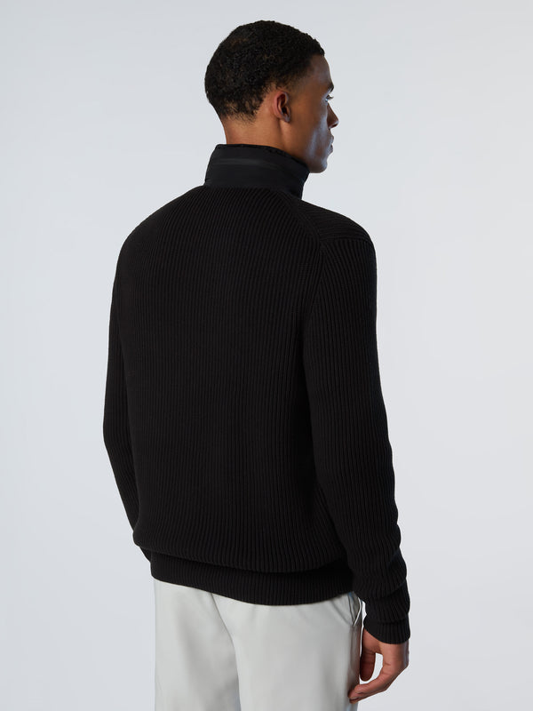 North Sails Full-zip Sweater With Hood BLACK