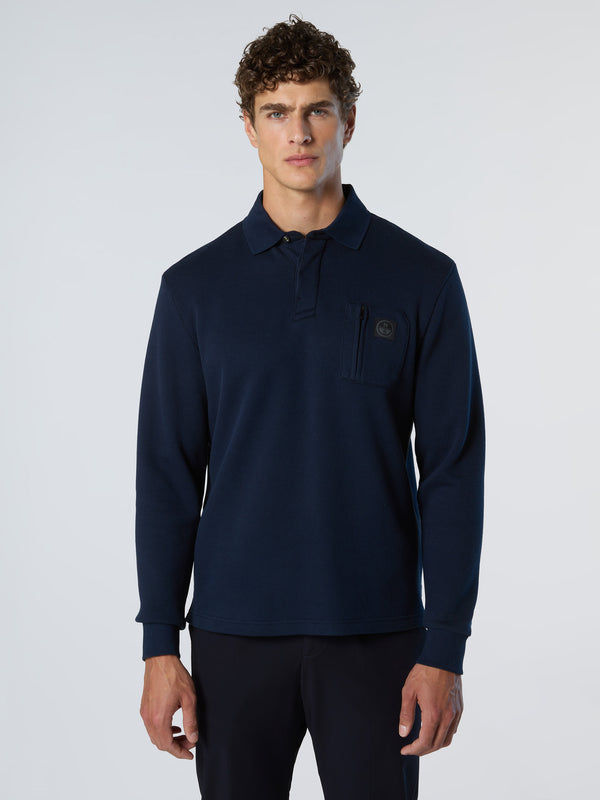 North Sails Polo Shirt With Chest Pocket NAVY BLUE