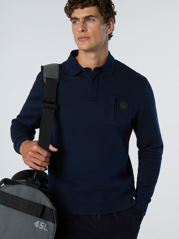 North Sails Polo Shirt With Chest Pocket NAVY BLUE