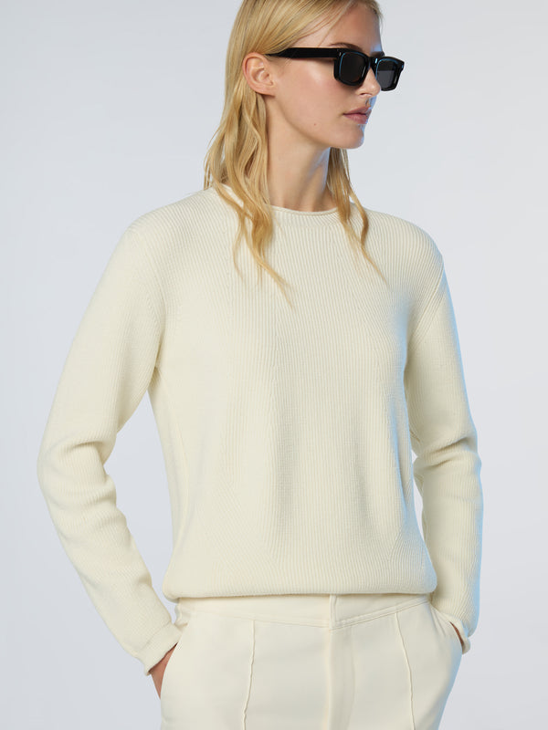 North Sails Ribbed Crew-neck Sweater WINTER WHITE