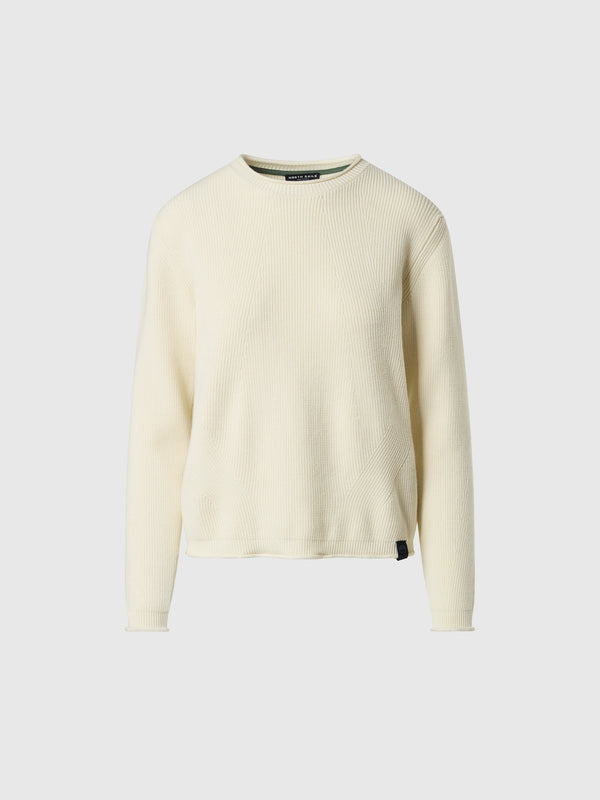 north sails Ribbed crew-neck sweater WINTER WHITE
