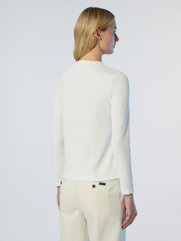 North Sails Ribbed Jersey Henley Top WINTER WHITE