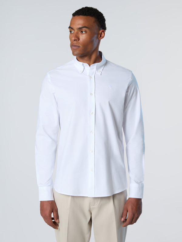 North Sails Oxford Shirt With Embroidered Logo WHITE