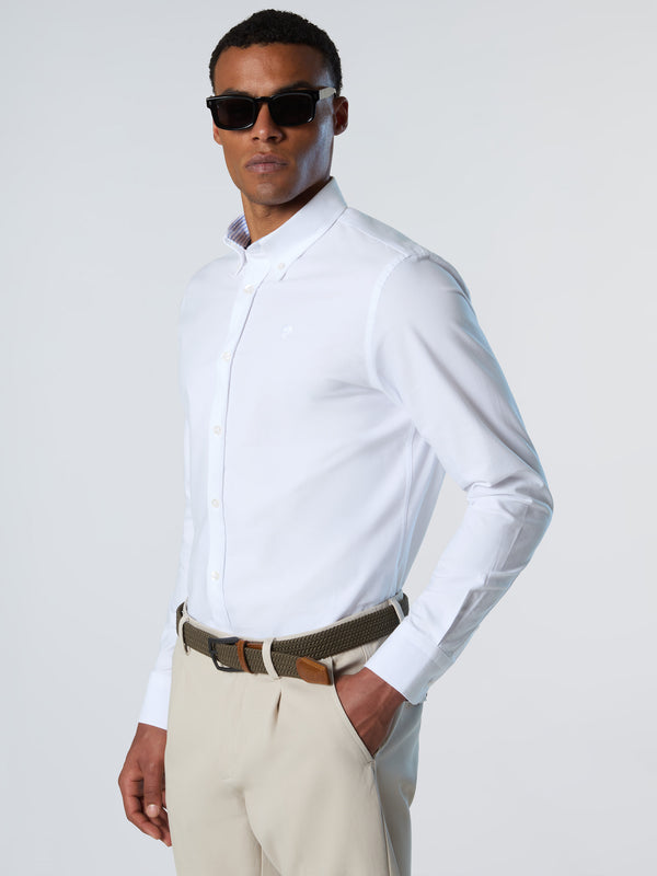 North Sails Oxford Shirt With Embroidered Logo WHITE