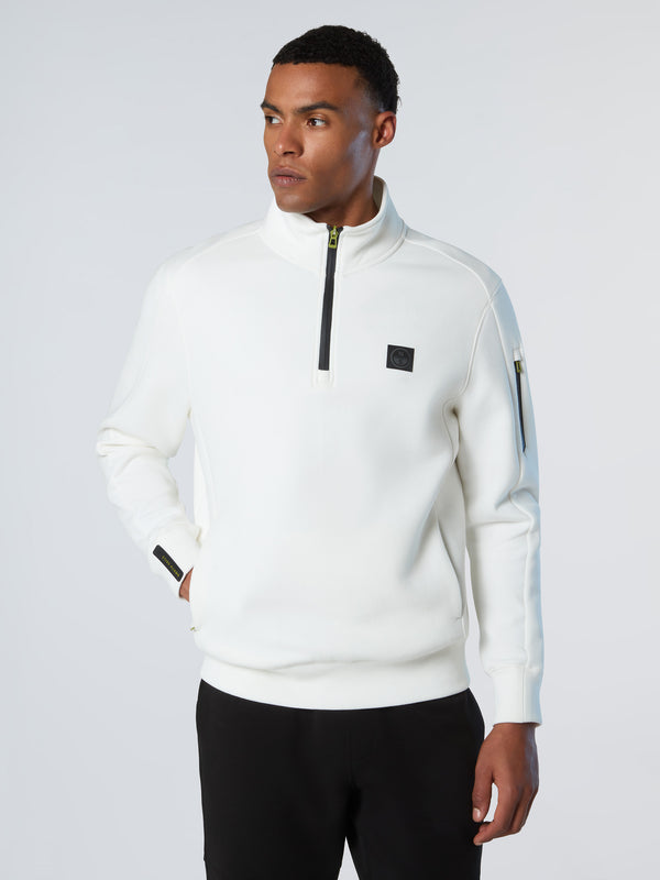 North Sails Piqué Scuba Half-zip Sweatshirt WHITE ALYSSUM