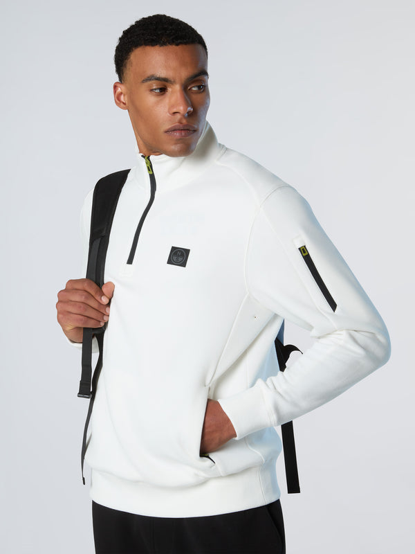 North Sails Piqué Scuba Half-zip Sweatshirt WHITE ALYSSUM