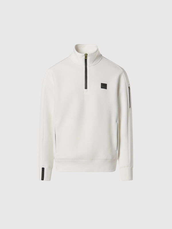 north sails Piqué scuba half-zip sweatshirt WHITE ALYSSUM