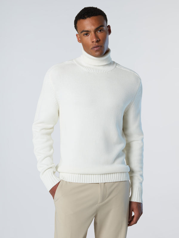 North Sails Turtle-neck Sweater With Ribbing WHITE ALYSSUM