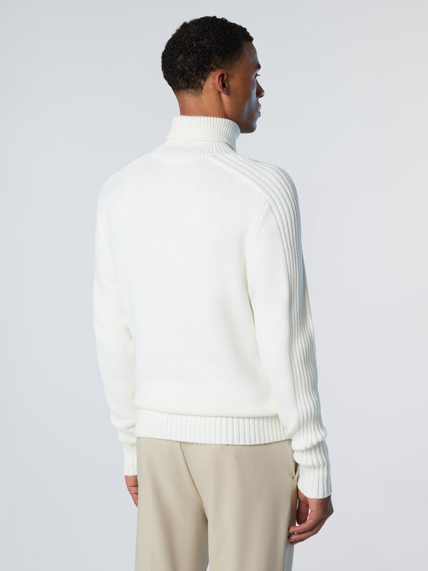 North Sails Turtle-neck Sweater With Ribbing WHITE ALYSSUM