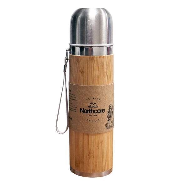 Northcore Northcore Bamboo Stainless Steel Thermos Flask 360ml With Mug
