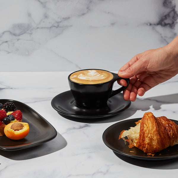 Notneutral Lino Single Cappuccino Cup & Saucer Matte Black