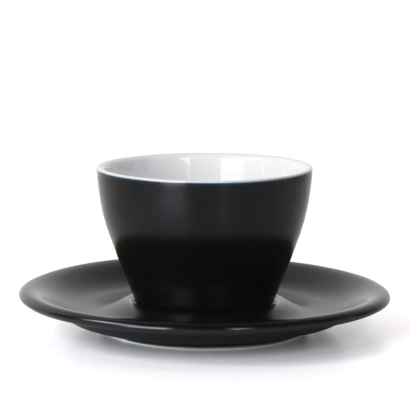 notneutral Meno Double Cappuccino Cup & Saucer Matte Black/ White Interior
