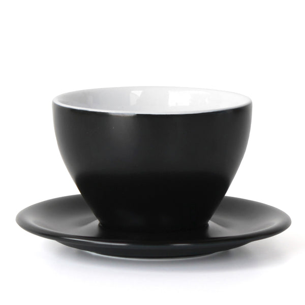 notneutral Meno Large Latte Cup & Saucer Matte Black/ White Interior