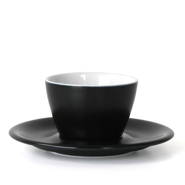 notneutral Meno Single Cappuccino Cup & Saucer Matte Black/ White Interior