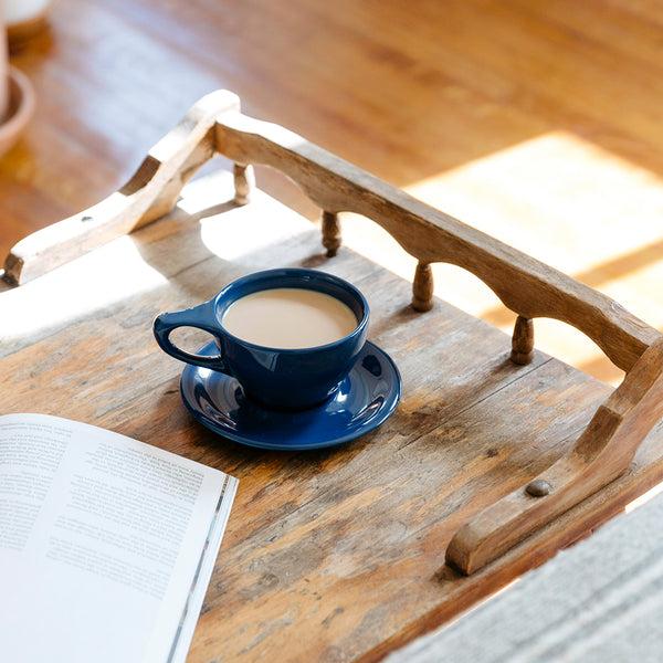 Notneutral Lino Large Latte Cup & Saucer Indigo