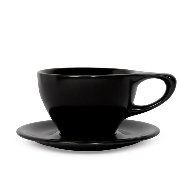 notneutral Lino Large Latte Cup & Saucer Matte Black