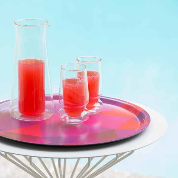 Notneutral Prismatic Round Tray Pink