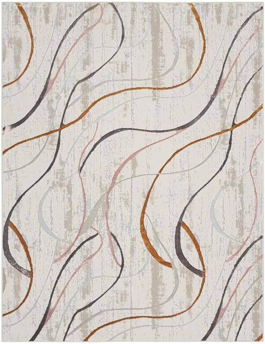 Nourison Abstract Curvy Linear Multicolored Rug GLZ01 Home