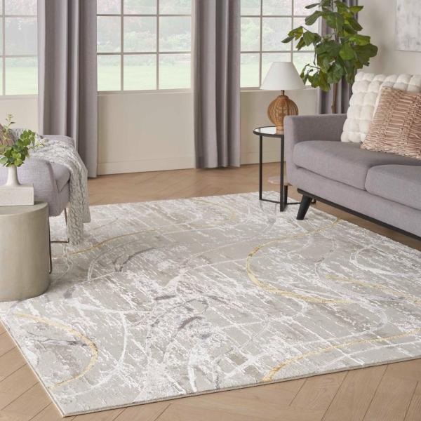 nourison Abstract Curvy Linear Multicolored Rug GLZ01 Home