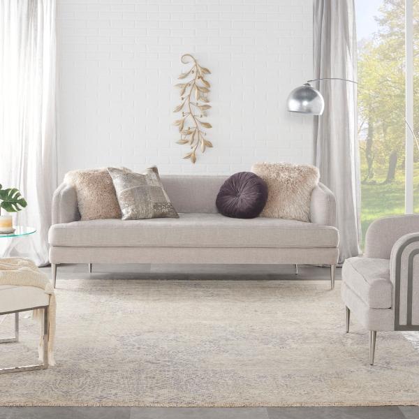 Nourison Aldora Farmhouse Ivory/Grey Rug ALD12 Home