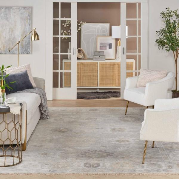 Nourison Aldora Silver/Blue Indoor Only Persian Rug ALD15 Home