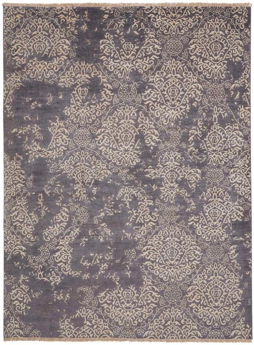 Nourison Aldora Vintage Damask Blue/Grey Rug ALD13 Home