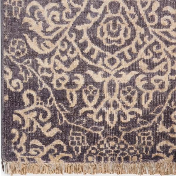 nourison Aldora Vintage Damask Blue/Grey Rug ALD13 Home