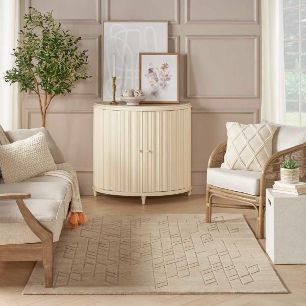 Nourison Alessia Handmade Wool Beige Rug ALE01 Home