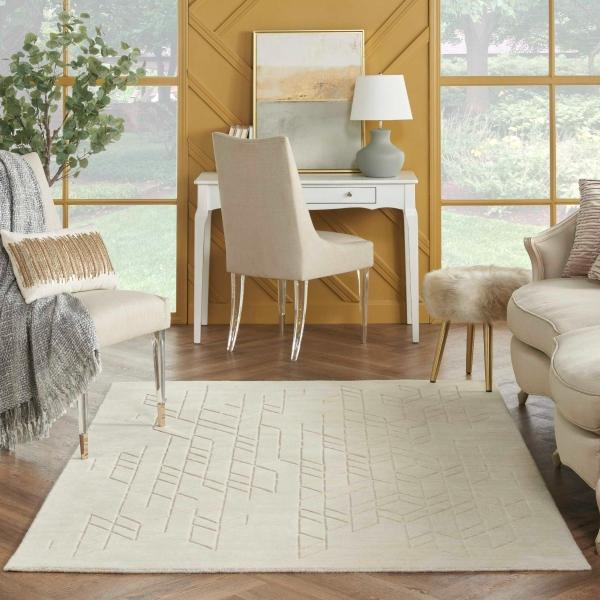 Nourison Alessia Handmade Wool Ivory Rug ALE01 Home