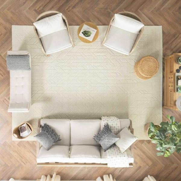 Nourison Alessia Handmade Wool Ivory Rug ALE01 Home